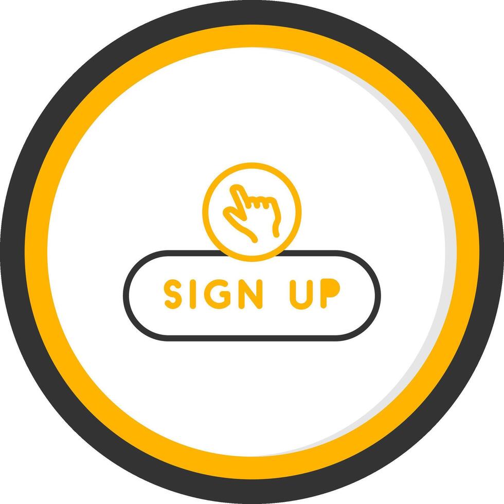 Sign Up Form Button Line Two Color Circle vector