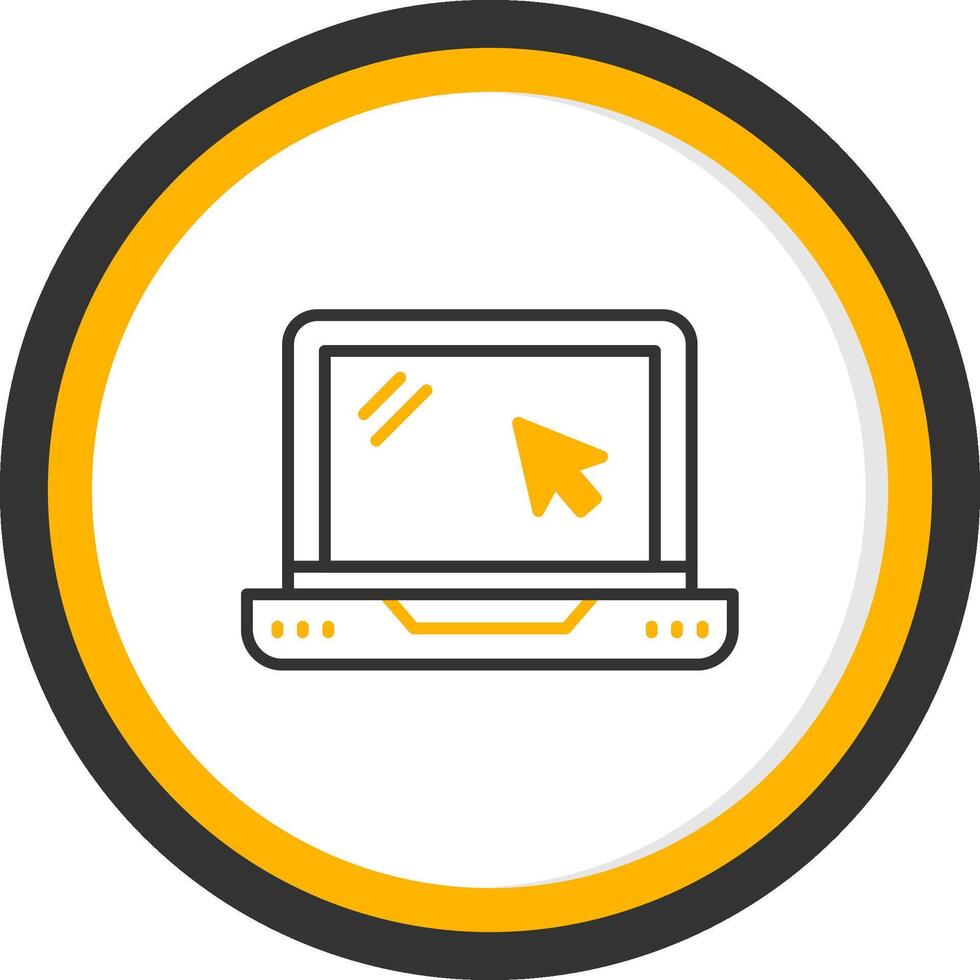 Modern Laptop Device Line Two Color Circle vector