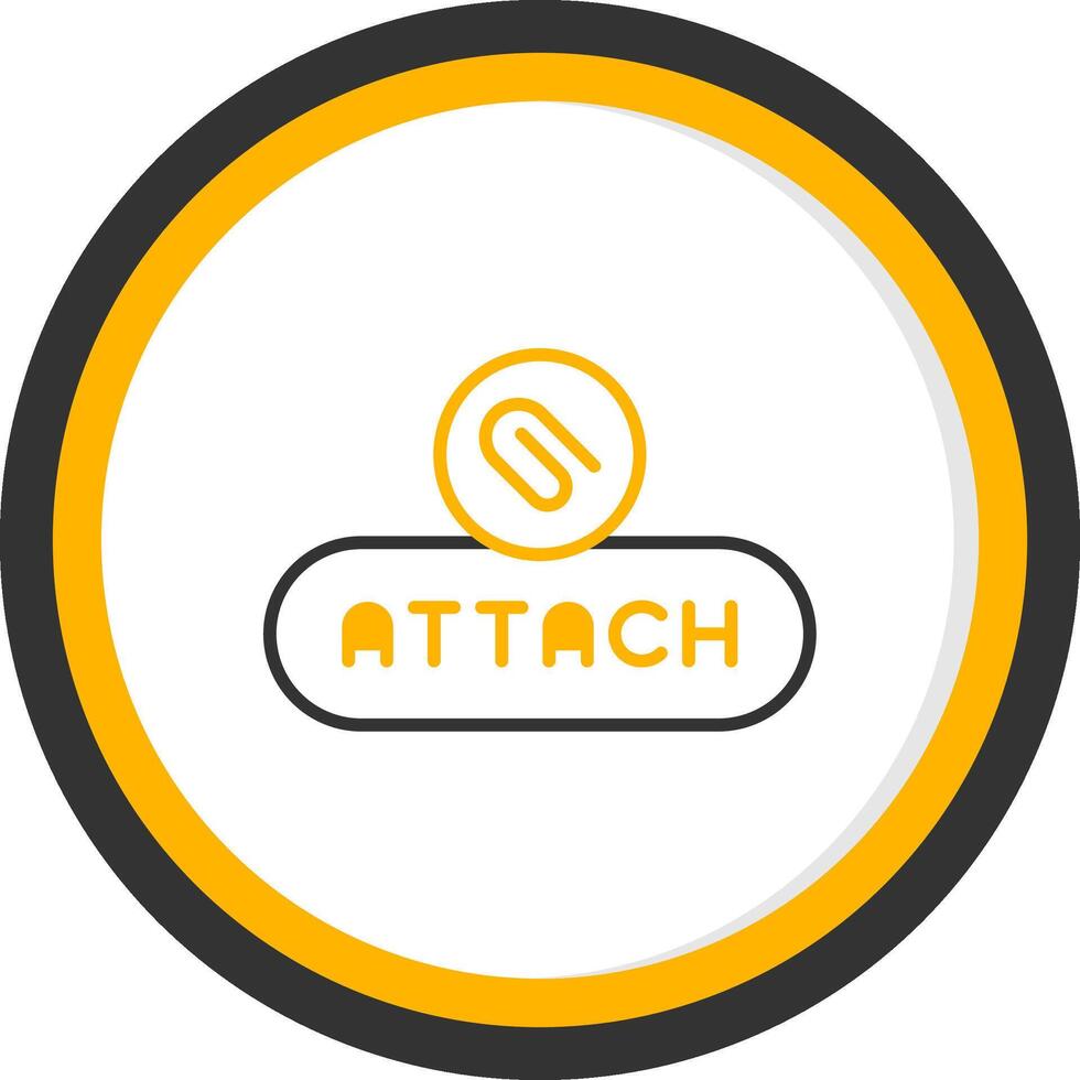 Attach Document Button Line Two Color Circle vector