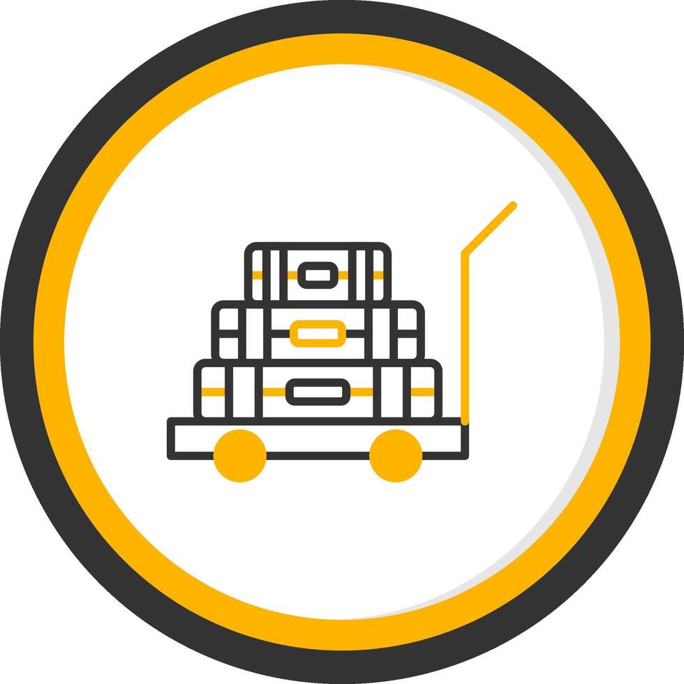 Luggage Storage Shelf in Train Line Two Color Circle vector