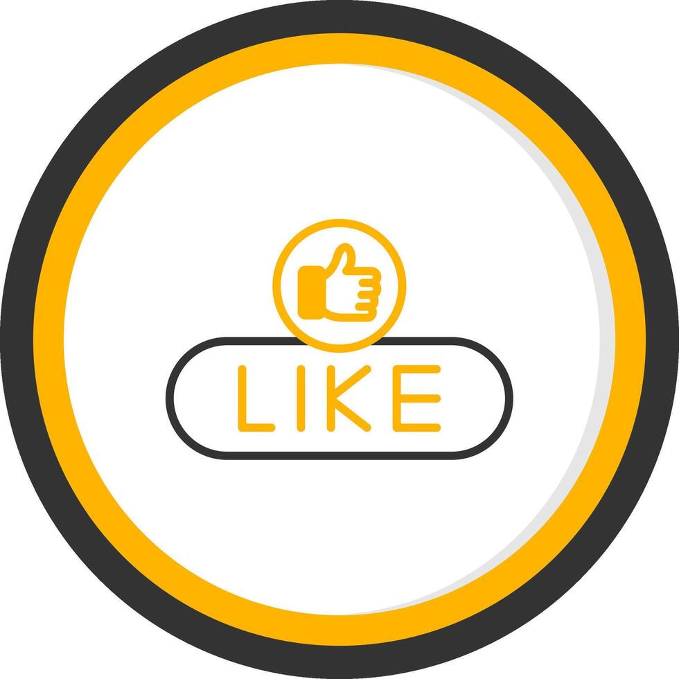 Like Content Button Line Two Color Circle vector