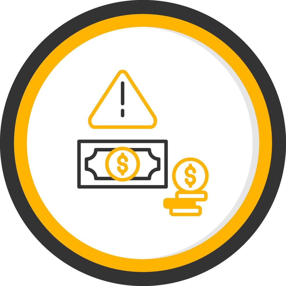 Loan Default Warning Icon Line Two Color Circle vector
