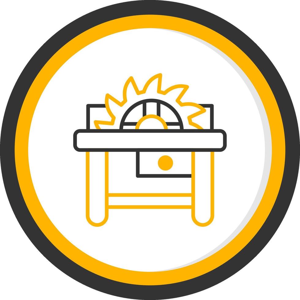 Industrial Table Saw Line Two Color Circle vector