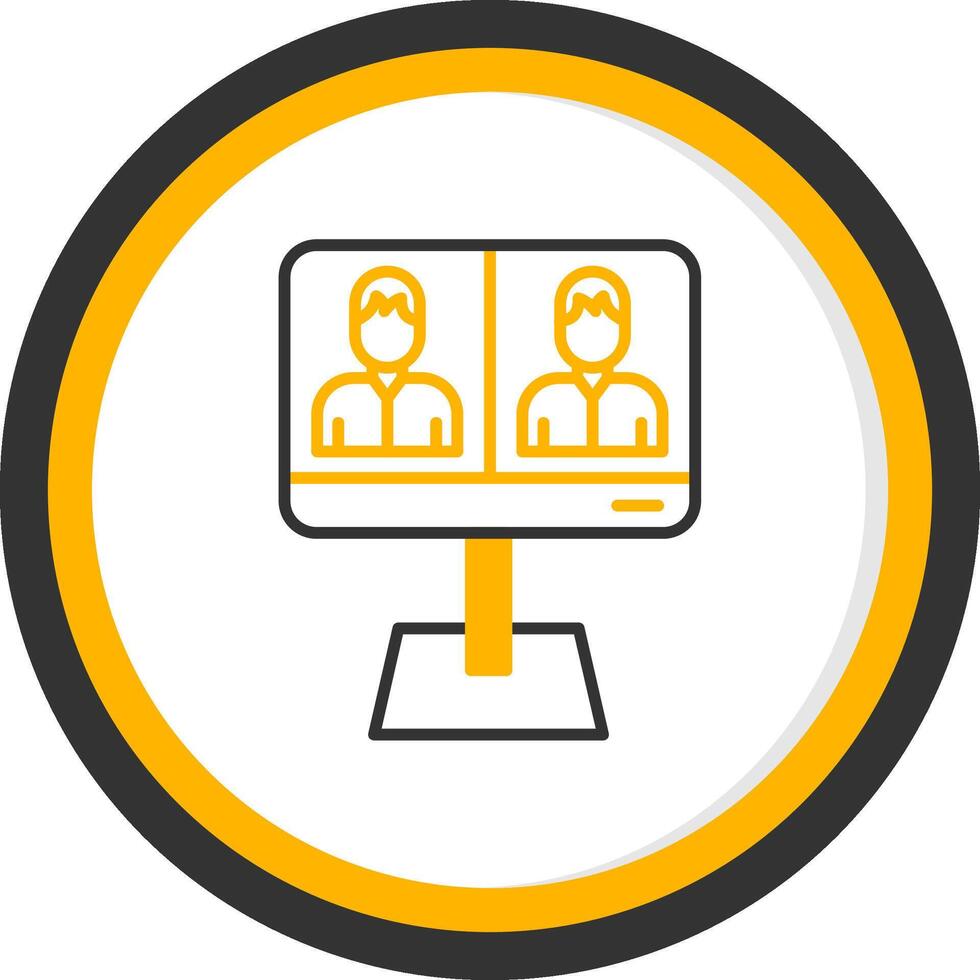 Group Audio Conference Call Line Two Color Circle vector