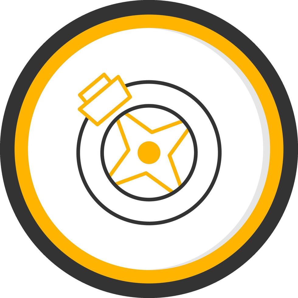 Ventilated Brake Disc Line Two Color Circle vector