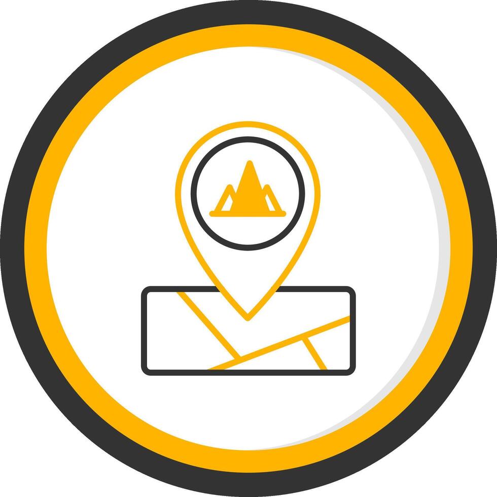 Scenic Mountain Location Line Two Color Circle vector