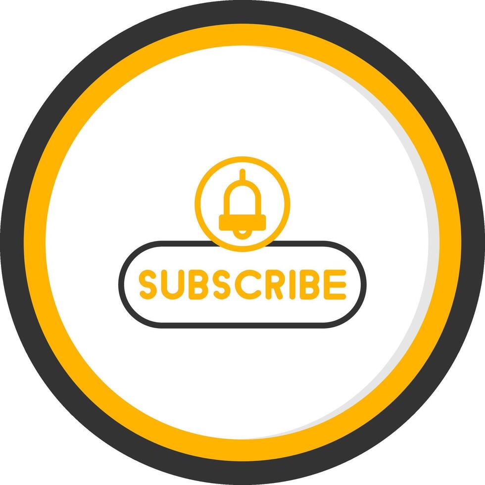 Subscribe Now Button Line Two Color Circle vector