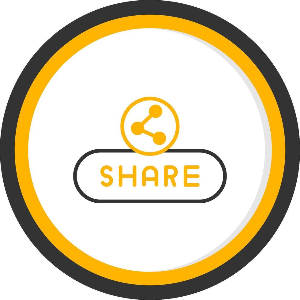 Share Post Button Line Two Color Circle vector
