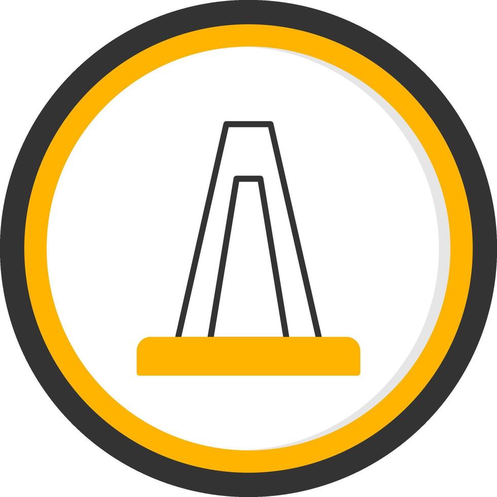 Road Center Divider Line Two Color Circle vector