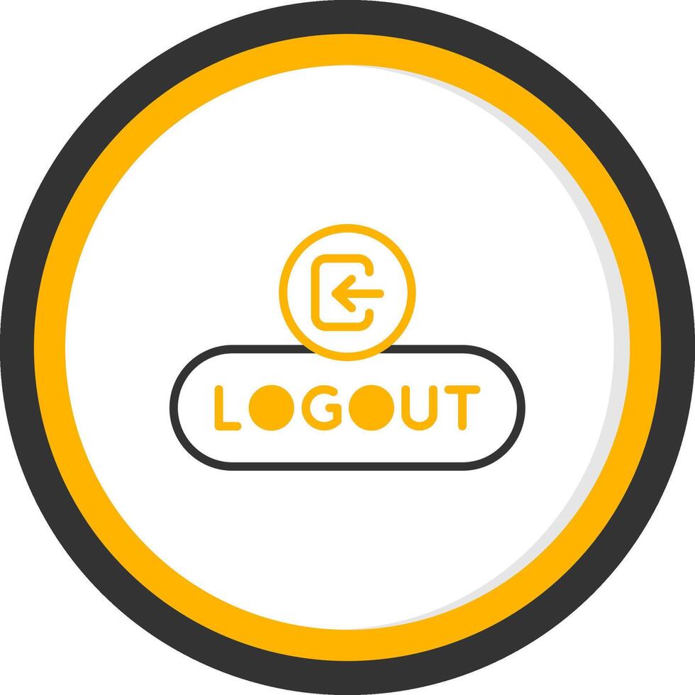 Logout Session Button Line Two Color Circle vector