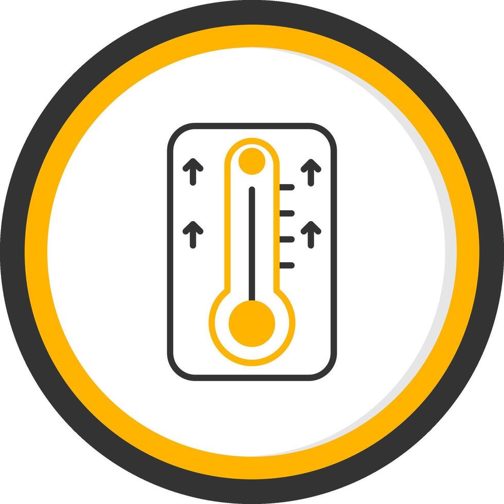Engine Temperature Gauge Line Two Color Circle vector