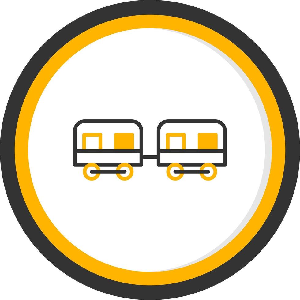 Modern Subway Carriage Interior Line Two Color Circle vector