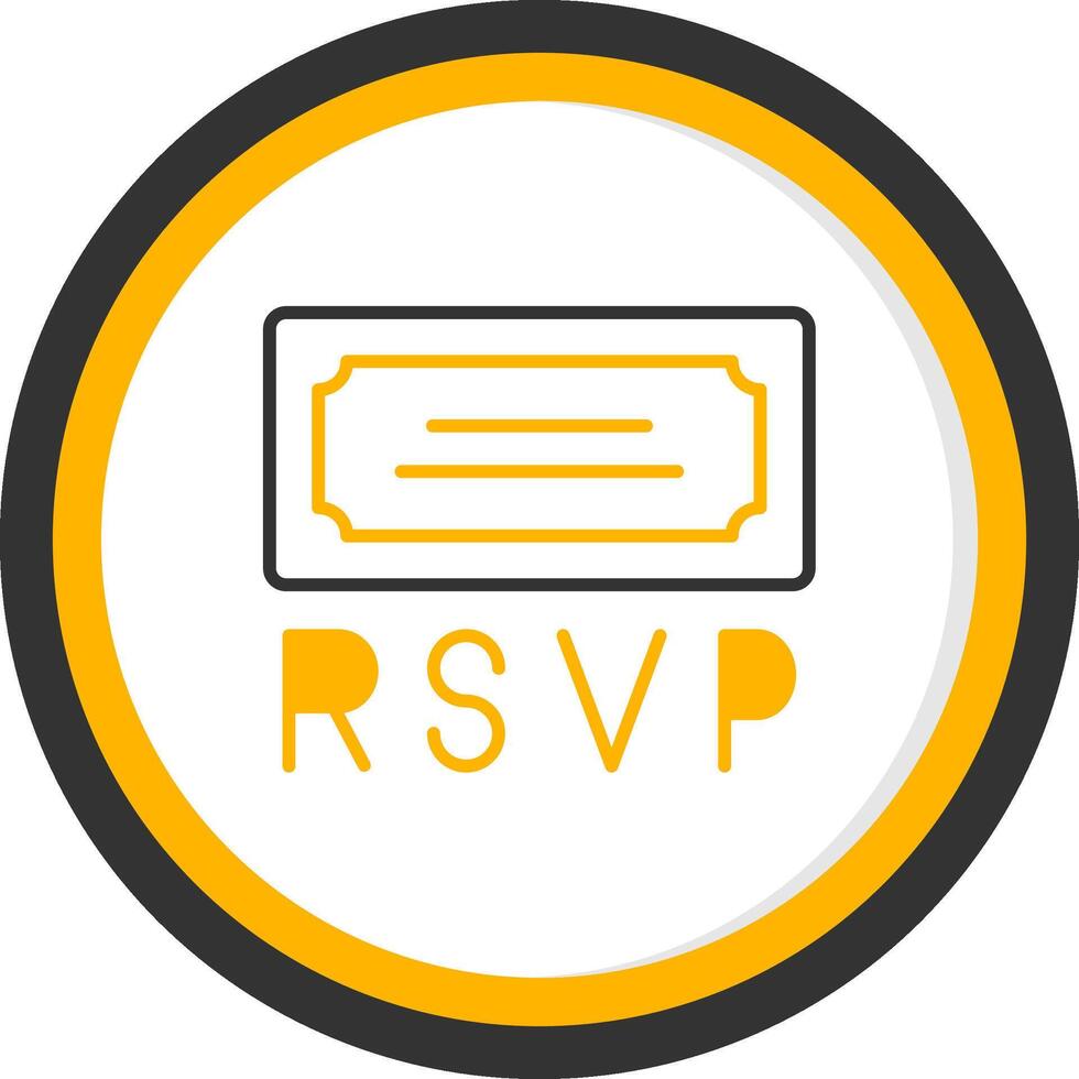 RSVP Confirmation Request Line Two Color Circle vector