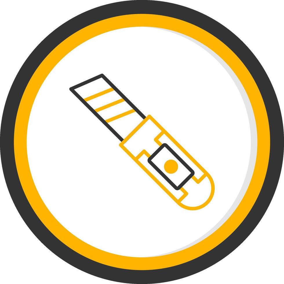 Folding Utility Knife Line Two Color Circle vector