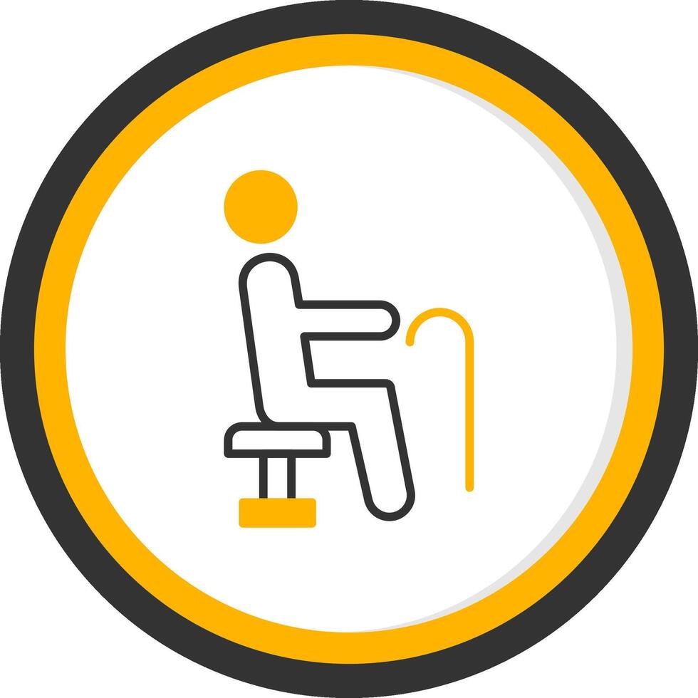 Designated Priority Seating Section Line Two Color Circle vector