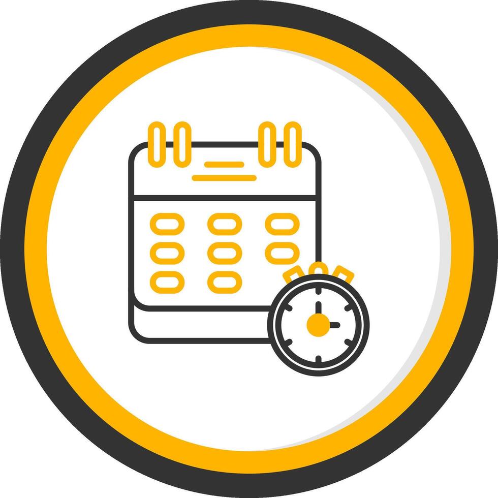 Freelance Daily Work Log Line Two Color Circle vector