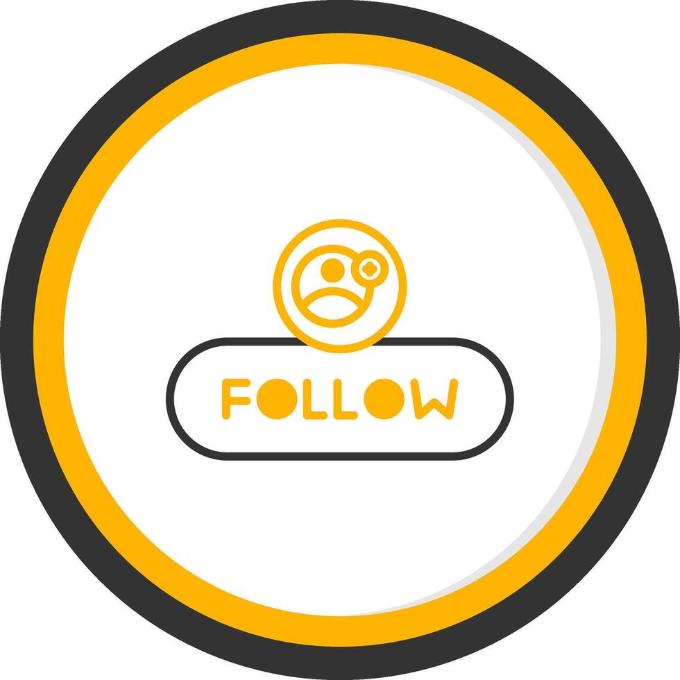 Follow User Button Line Two Color Circle vector