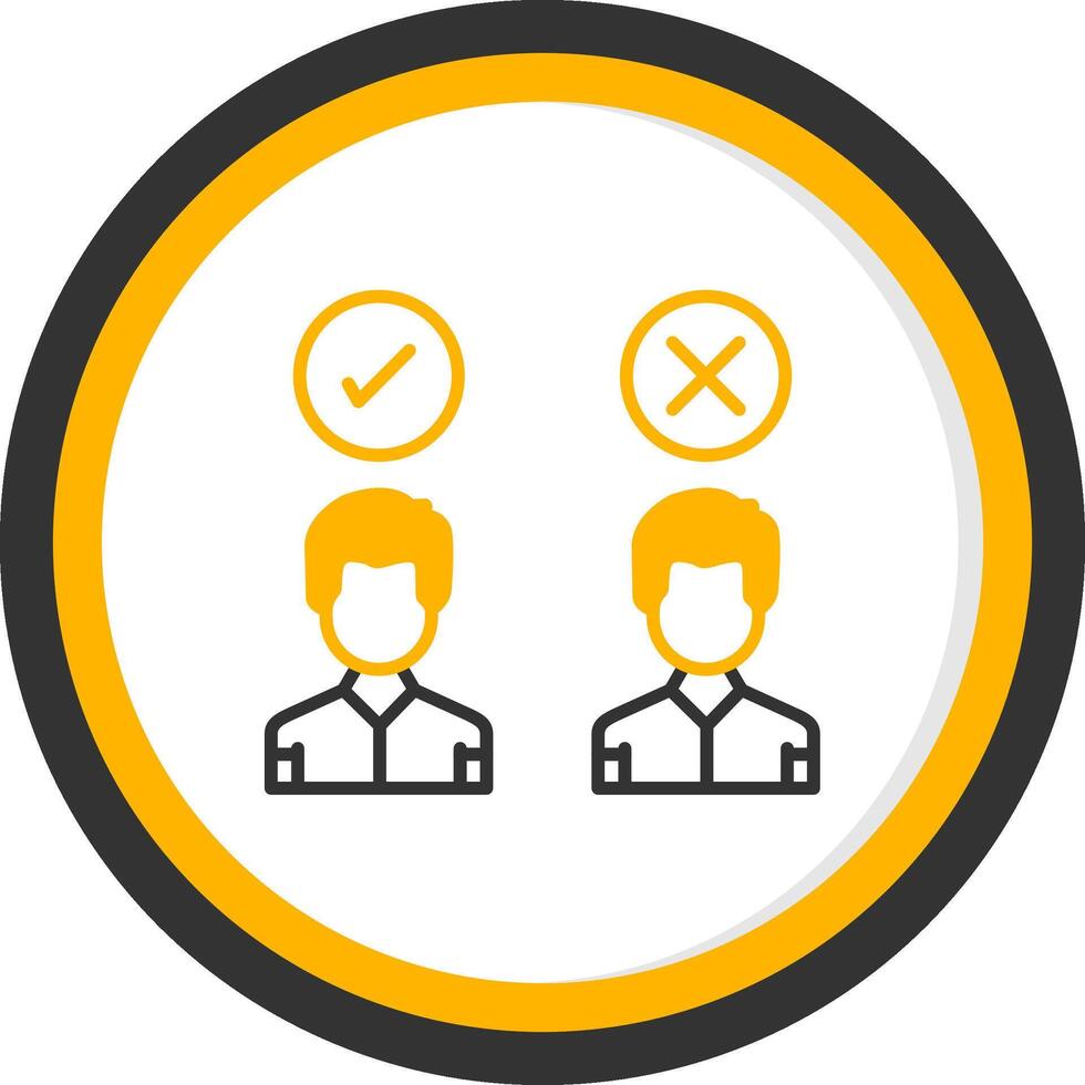 Staff Unavailability or Absence Line Two Color Circle vector