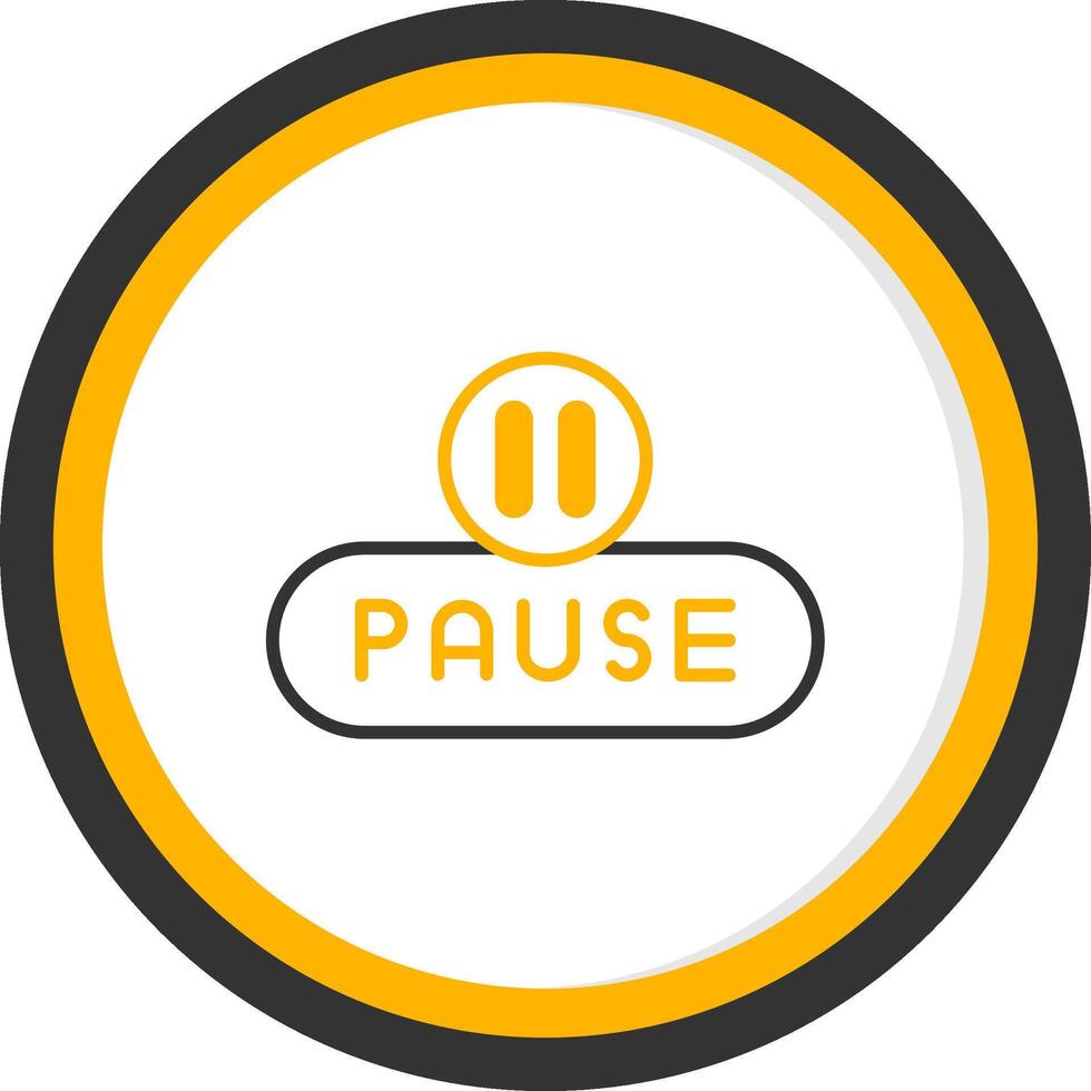 Pause Media Button Line Two Color Circle vector