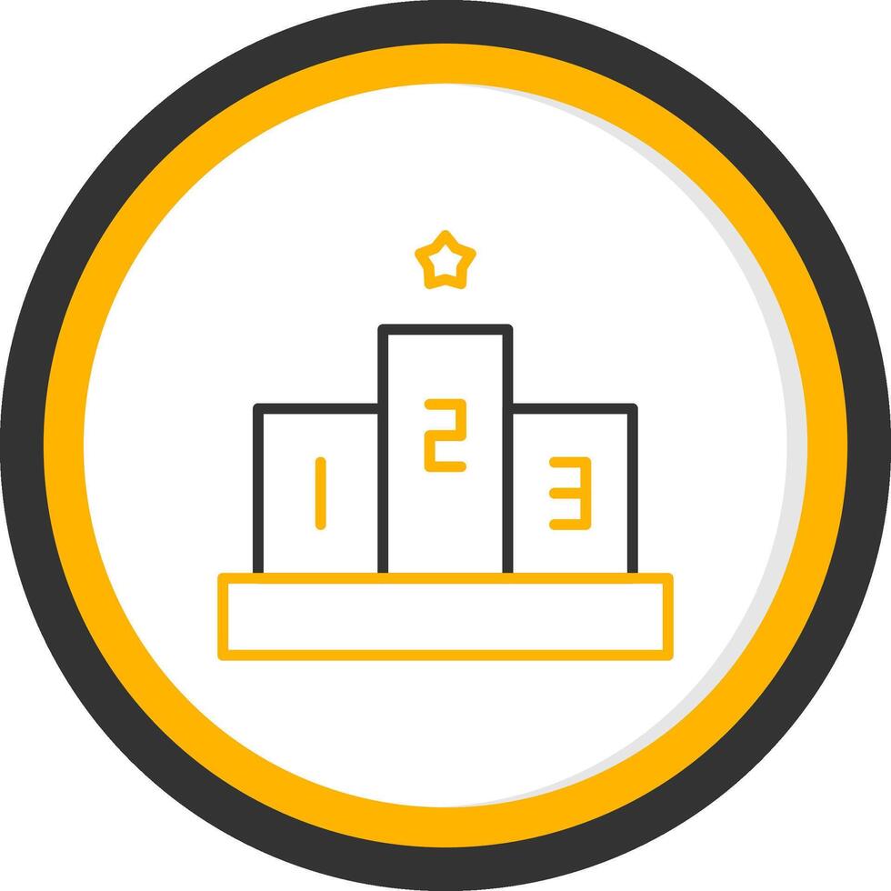 Global OnGlyph Leaderboard Line Two Color Circle vector
