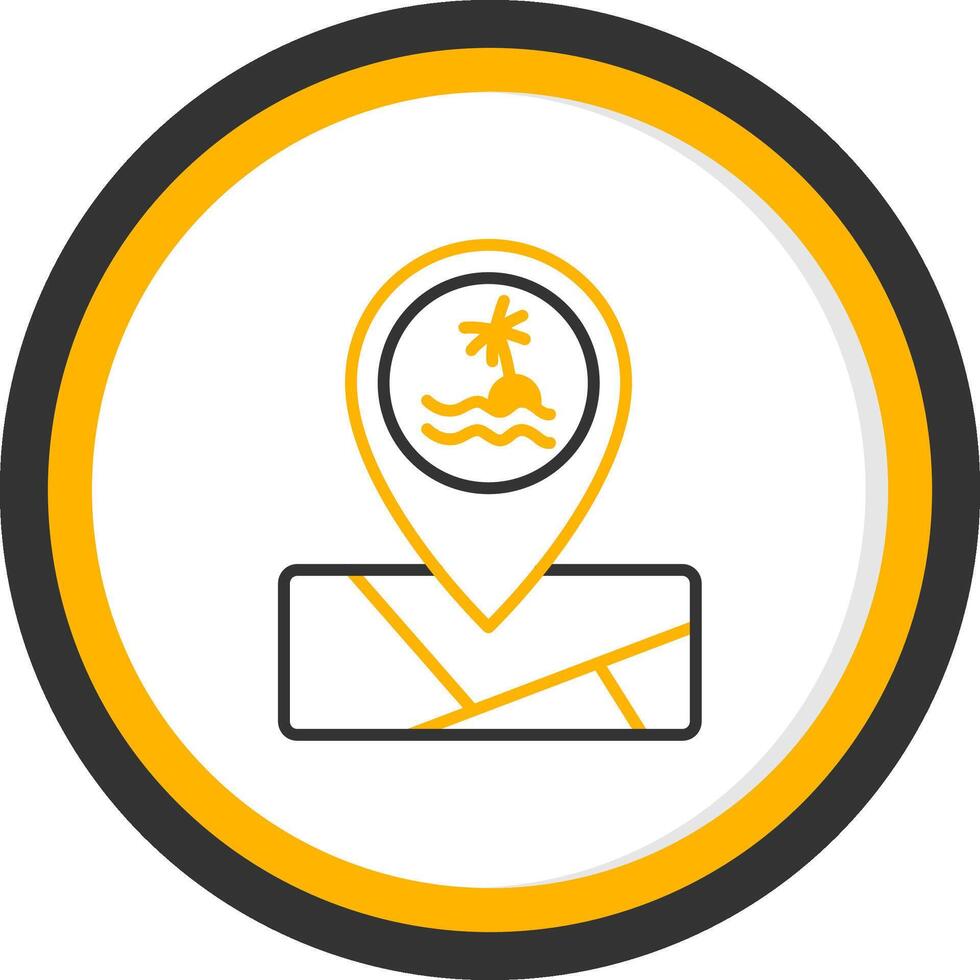 Island Spot Pin Icon Line Two Color Circle vector
