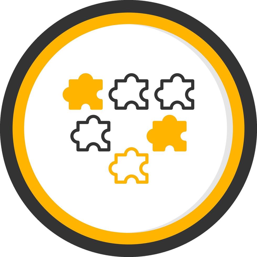 Job Fit Puzzle Pieces Line Two Color Circle vector