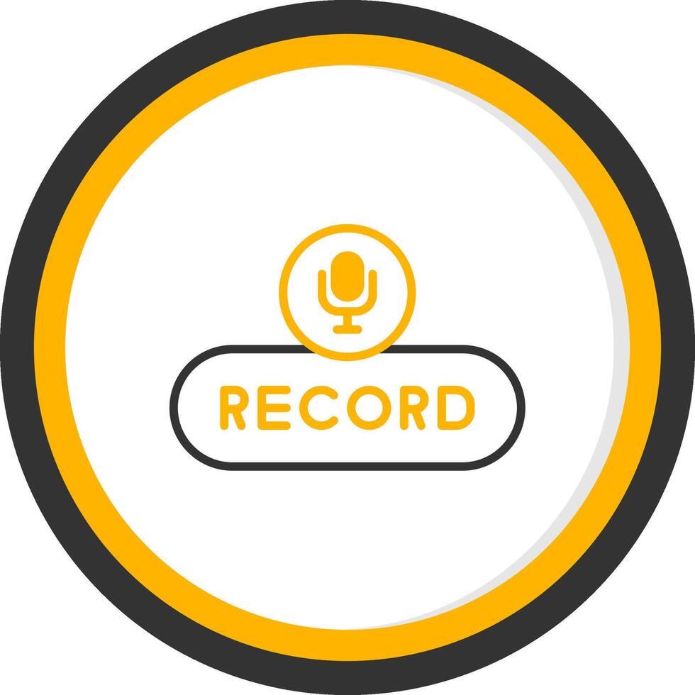 Record Voice Button Line Two Color Circle vector