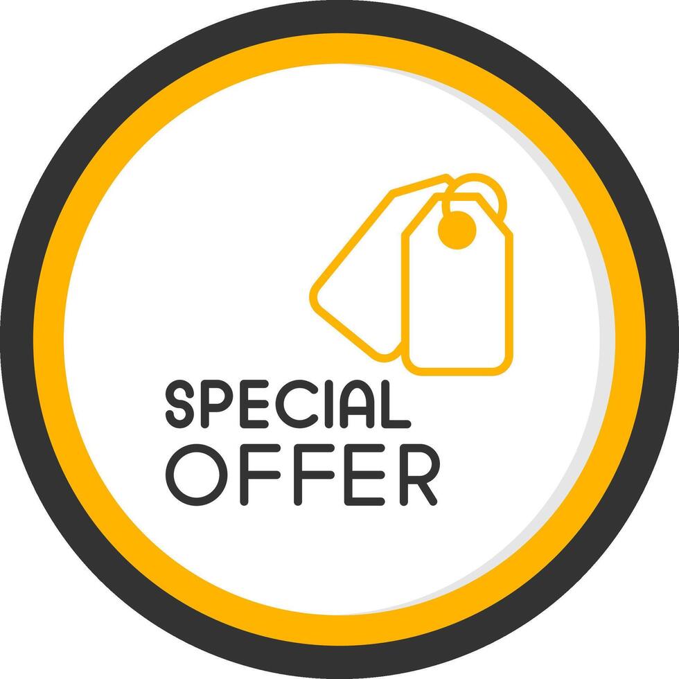 Exclusive Special Offer Message Line Two Color Circle vector