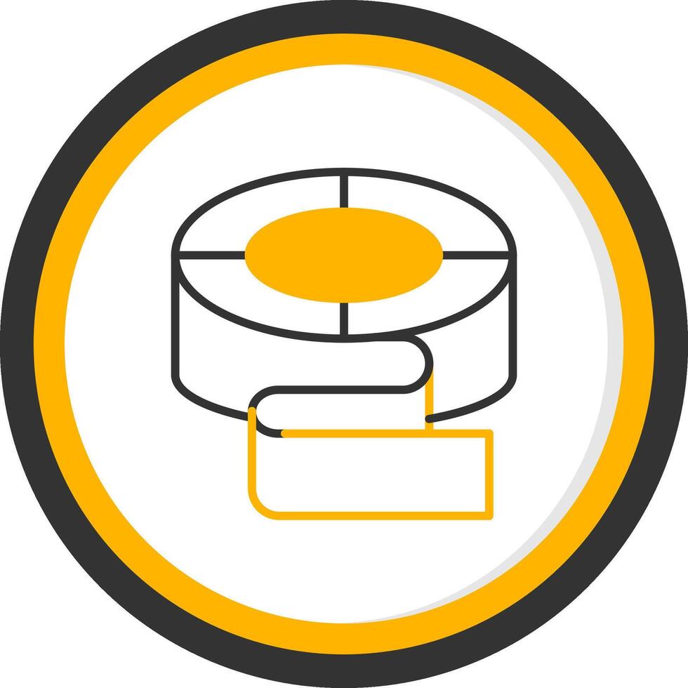 Transparent Adhesive Tape Line Two Color Circle vector