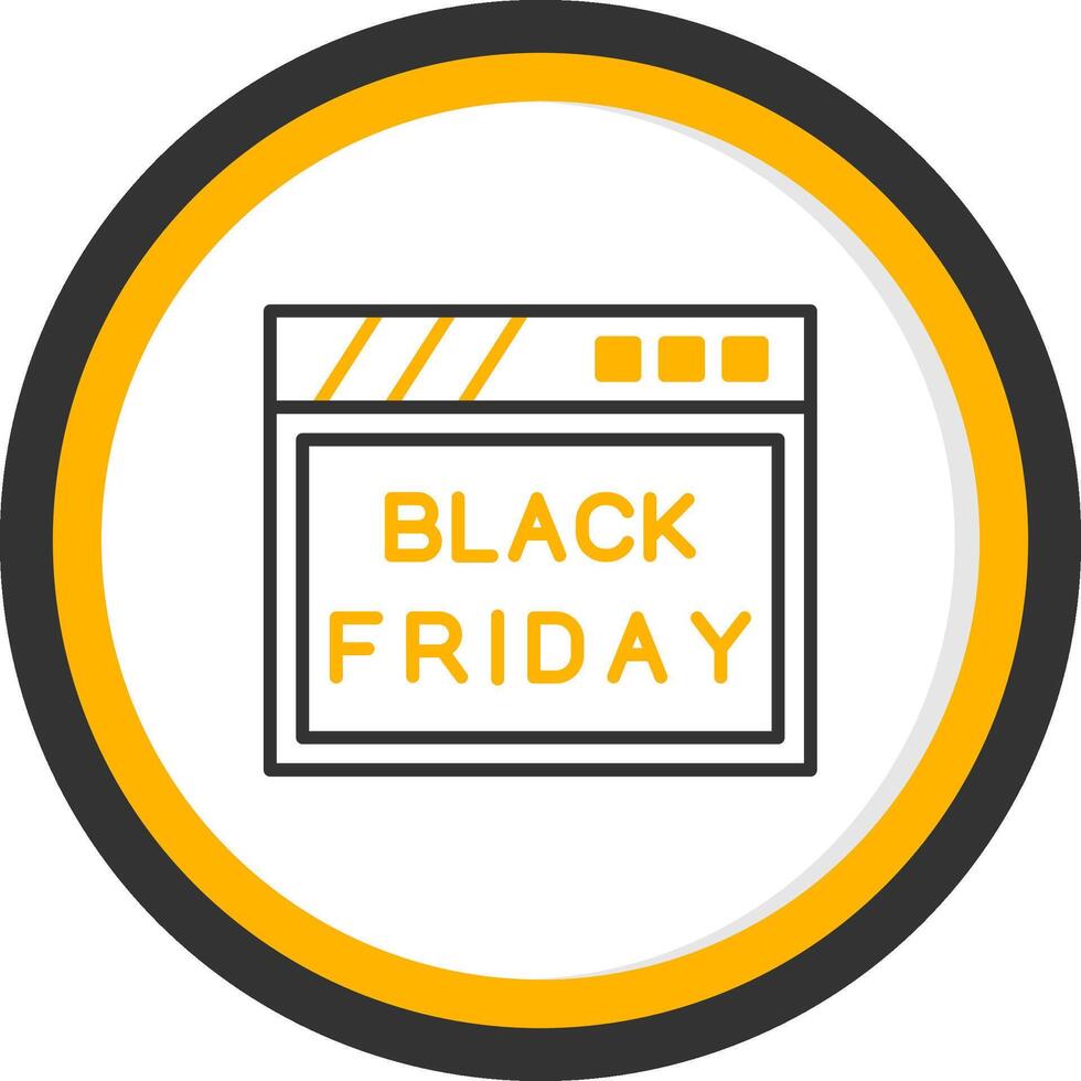 Bold Black Friday Graphic Line Two Color Circle vector
