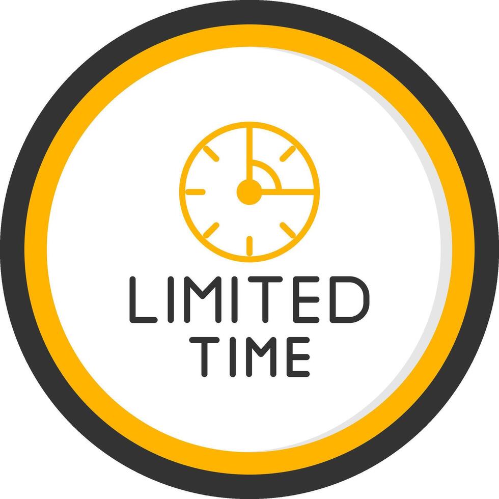 Limited Time Deal Alert Line Two Color Circle vector