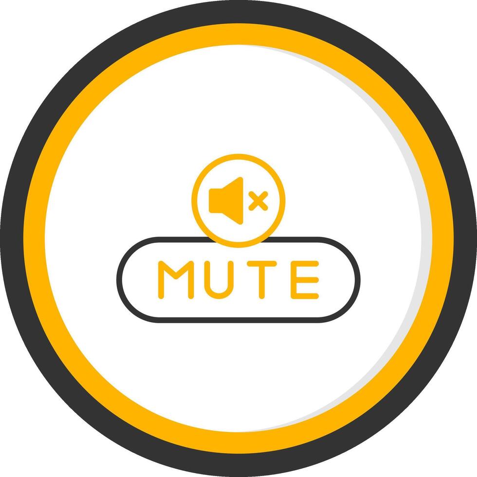 Mute Sound Button Line Two Color Circle vector