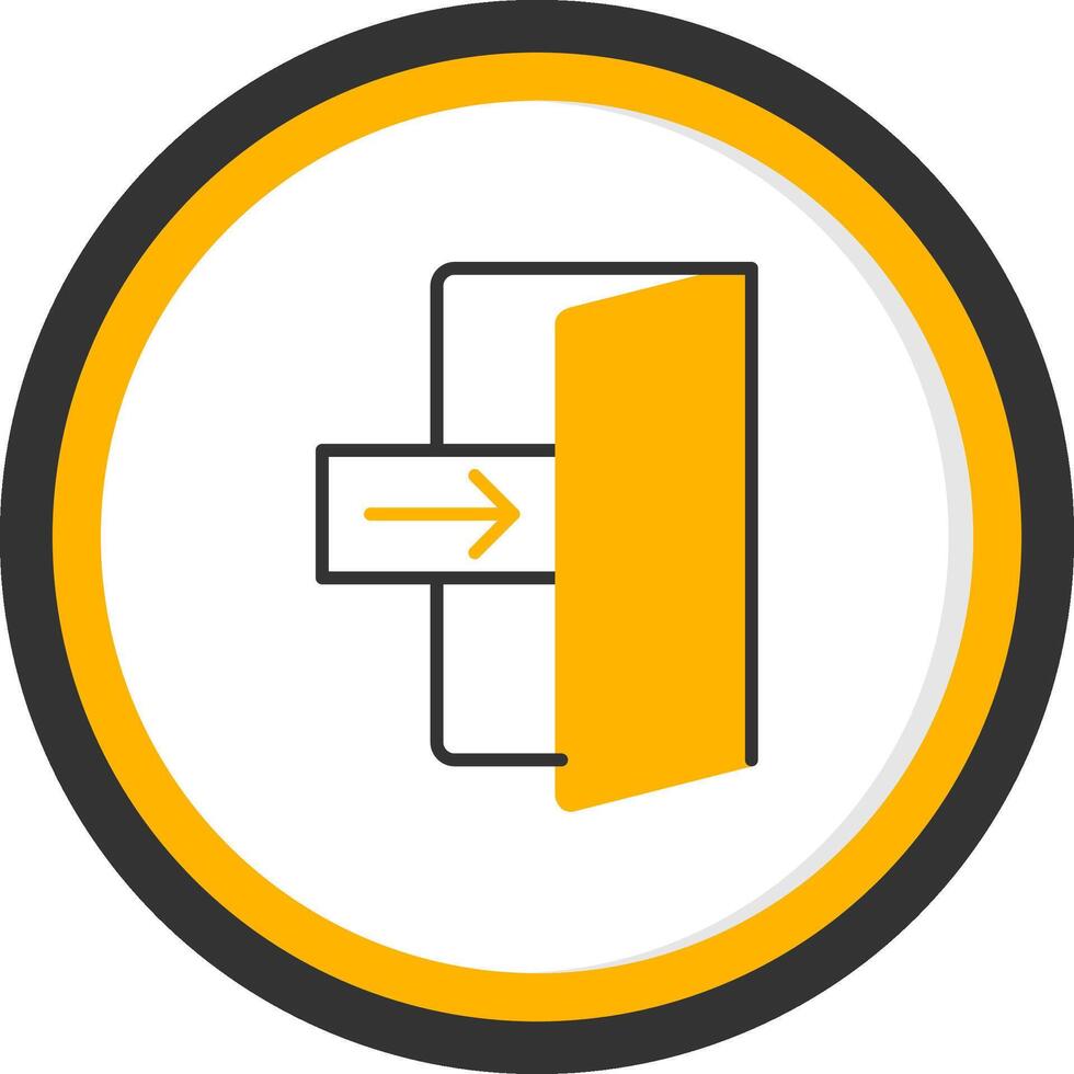 Emergency Bus Exit Sign Line Two Color Circle vector