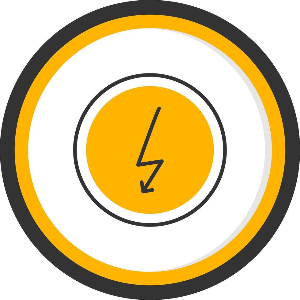 Flashing Arrow Detour Sign Line Two Color Circle vector