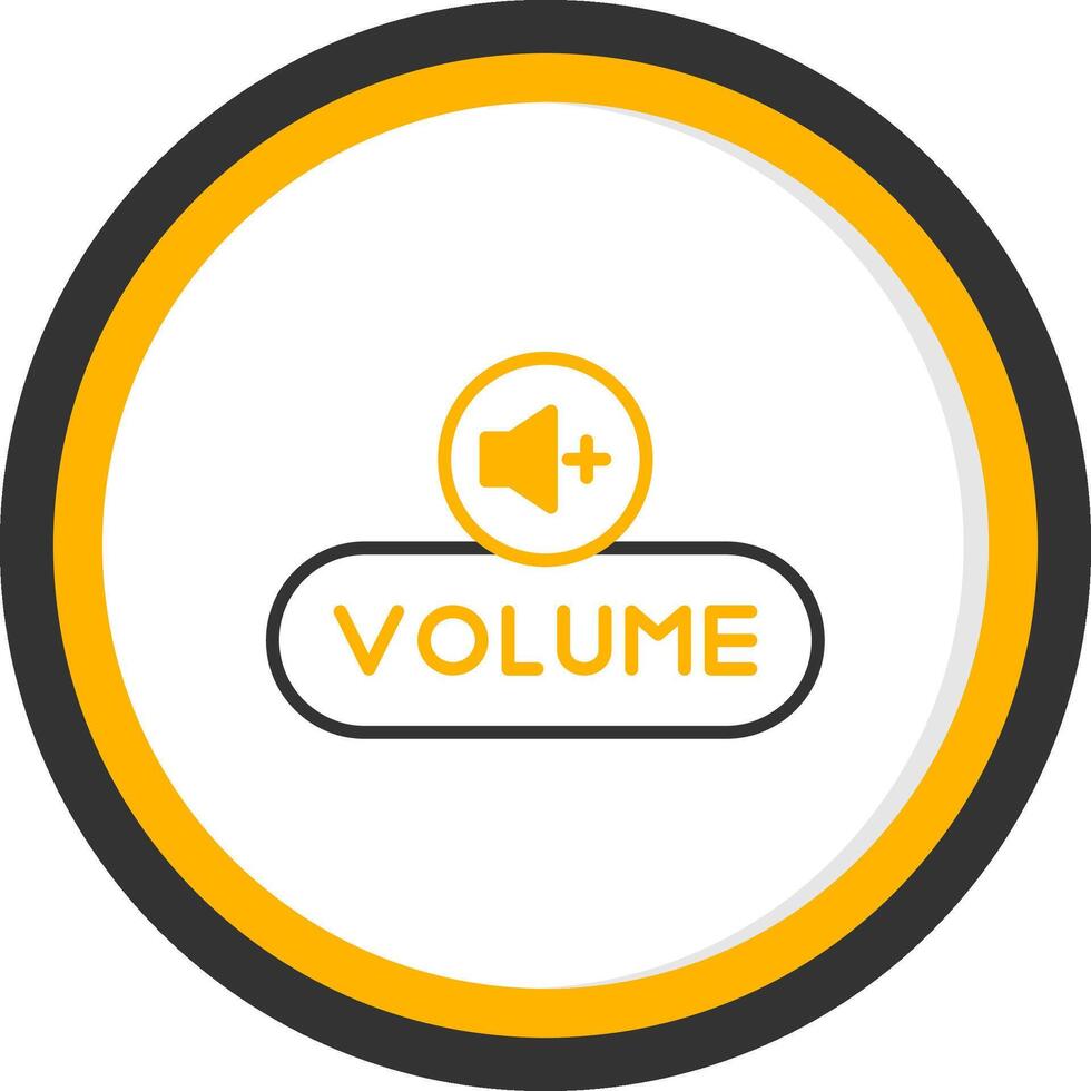 incrementar volumen botón línea dos color circulo vector