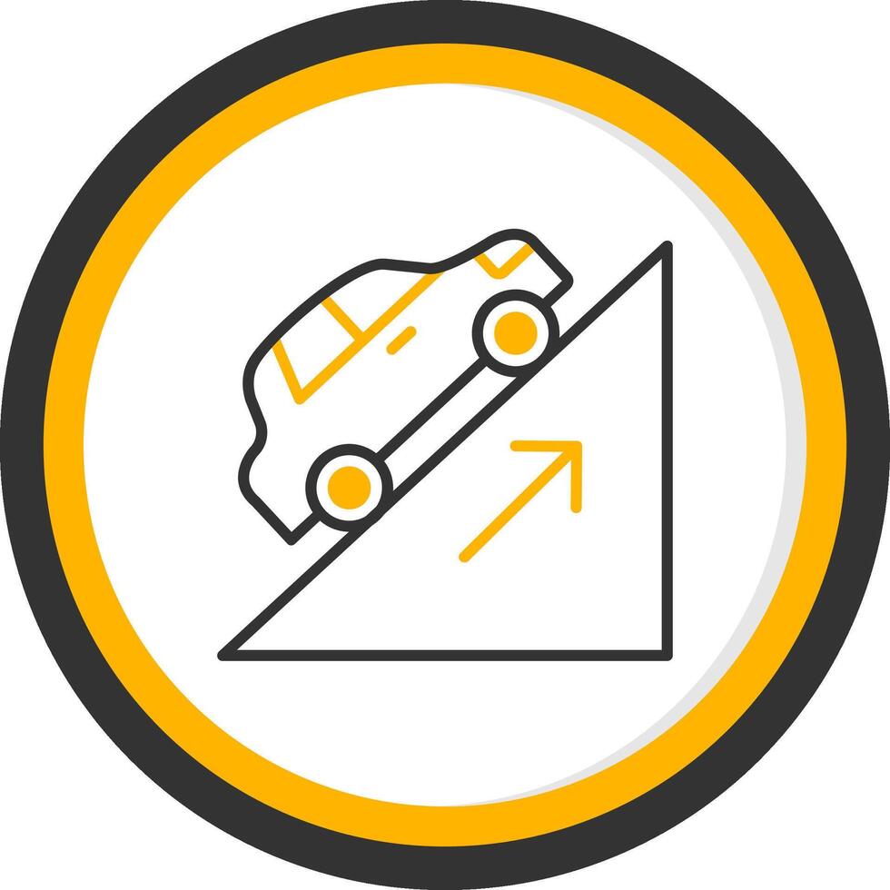 Uphill Hill Start Technique Line Two Color Circle vector