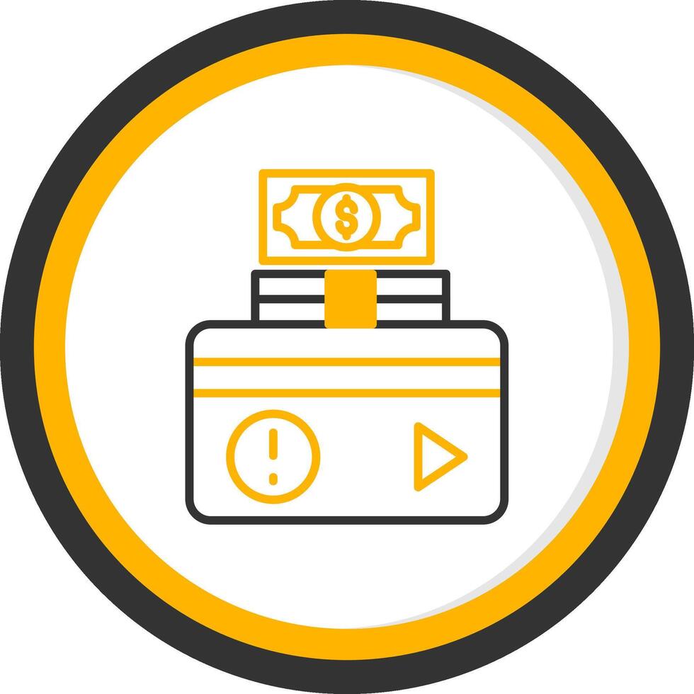 Overdraft Bank Alert Line Two Color Circle vector