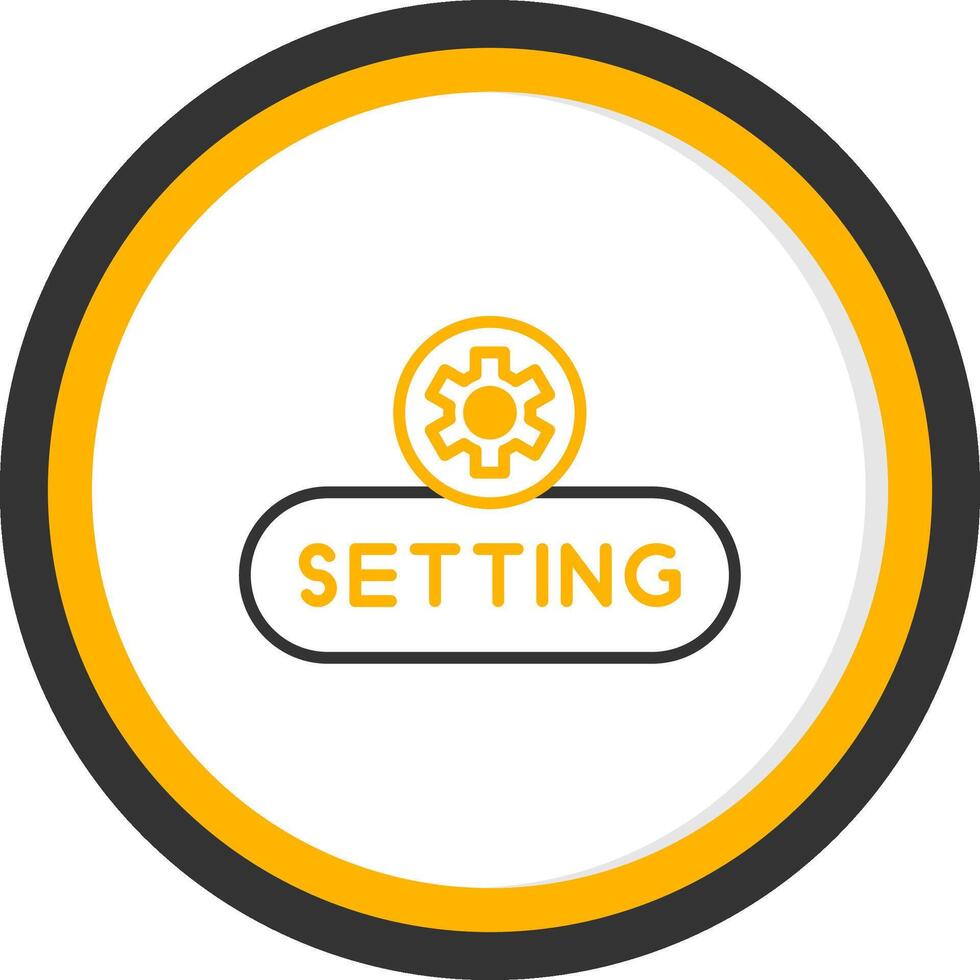 Open Settings Button Line Two Color Circle vector