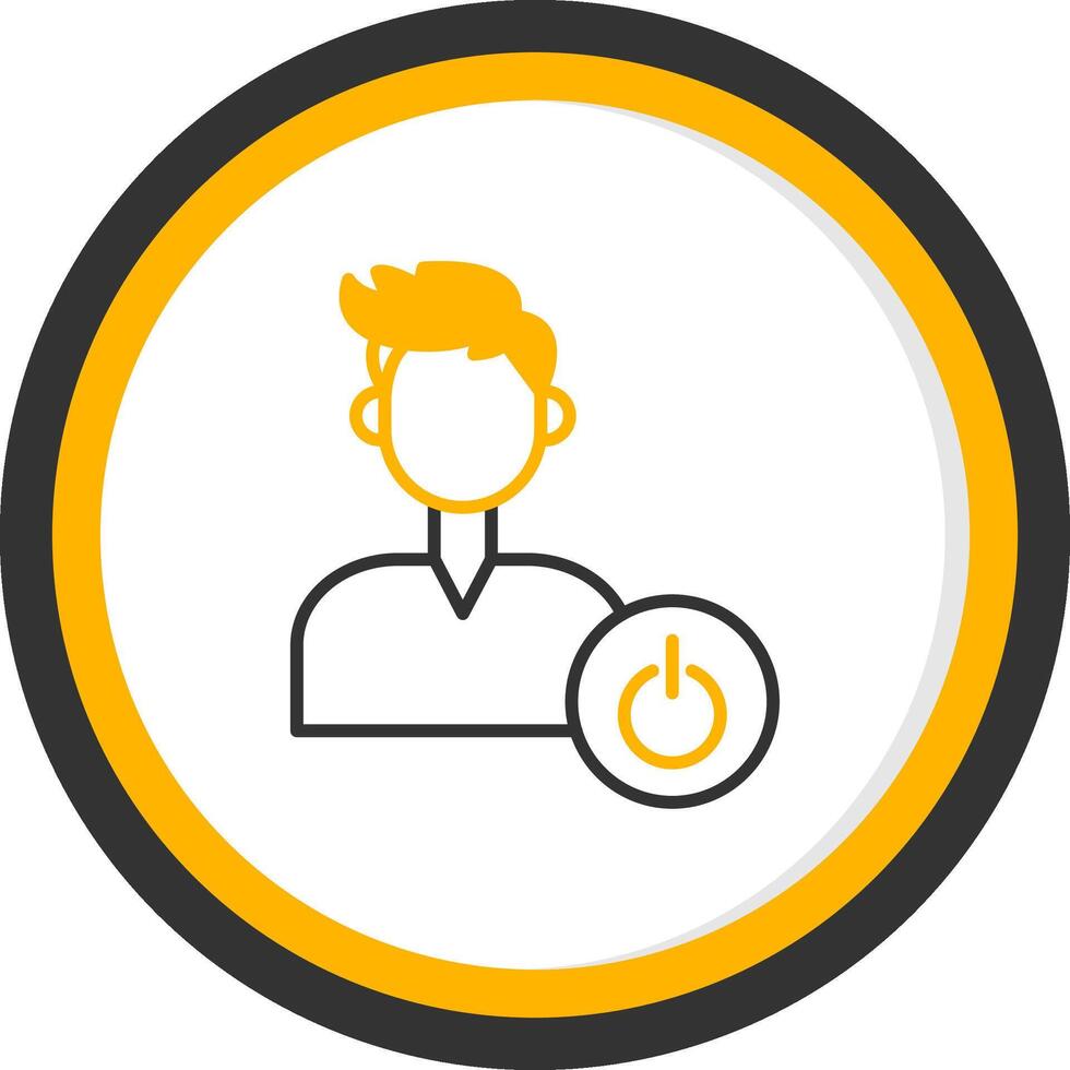 apagar computadora ahora línea dos color circulo vector