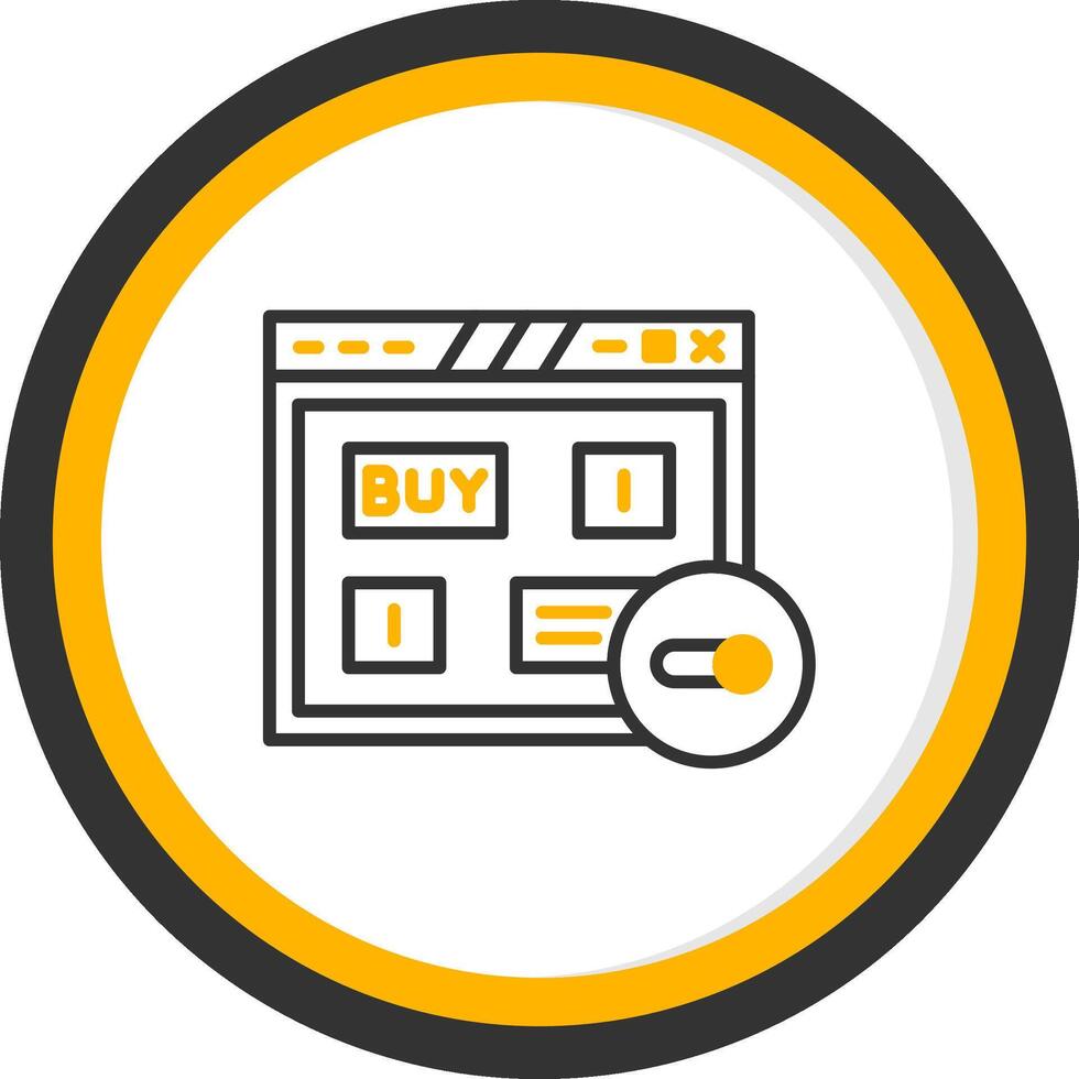 interactivo llamada a acción botón línea dos color circulo vector