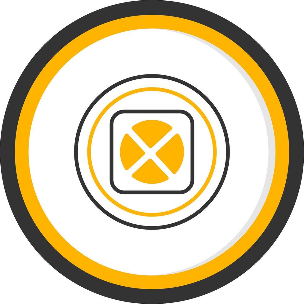 No Stopping Zone Symbol Line Two Color Circle vector
