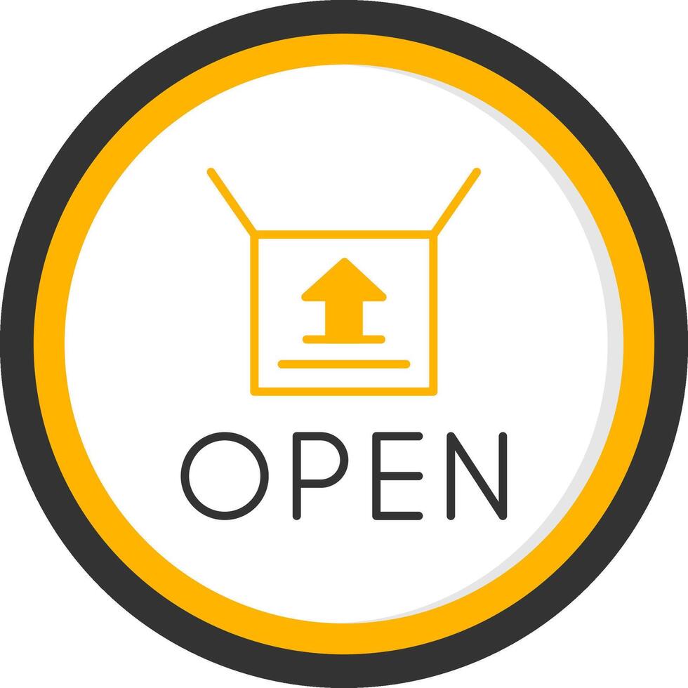 Business Now Open Sign Line Two Color Circle vector