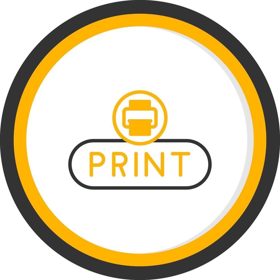 Print Document Button Line Two Color Circle vector