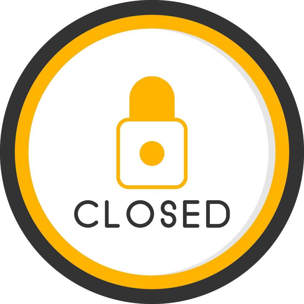 Store Temporarily Closed Sign Line Two Color Circle vector