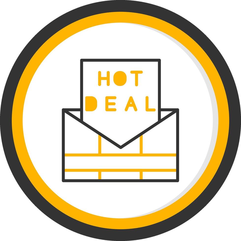 Hot Email Deals Promo Line Two Color Circle vector
