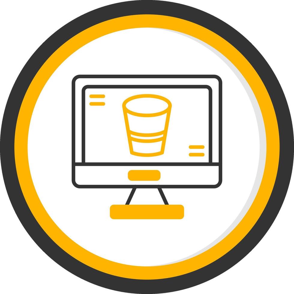 Bitbucket Repo Service Line Two Color Circle vector