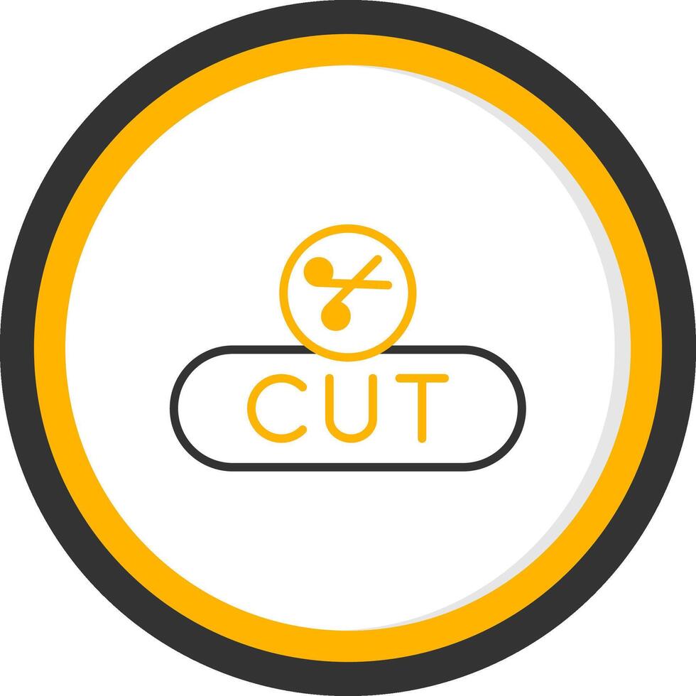 Cut Selection Button Line Two Color Circle vector
