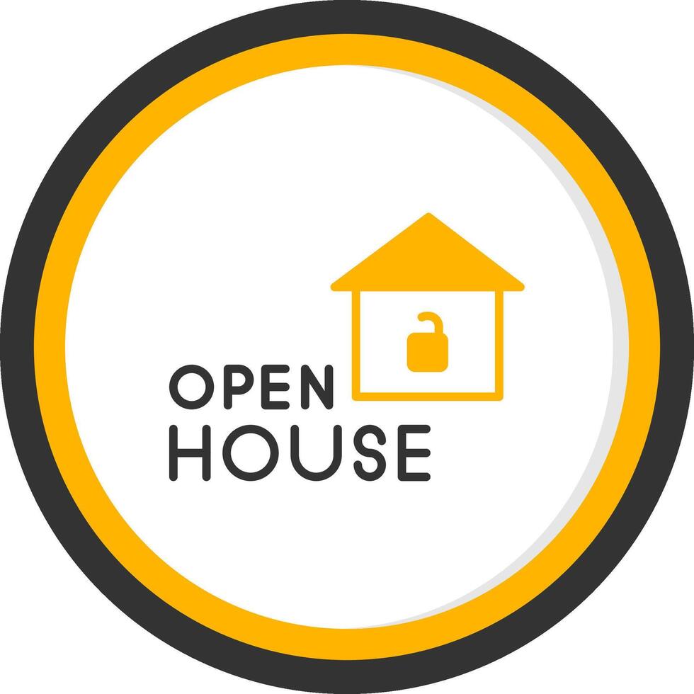 Property Open House Invitation Line Two Color Circle vector
