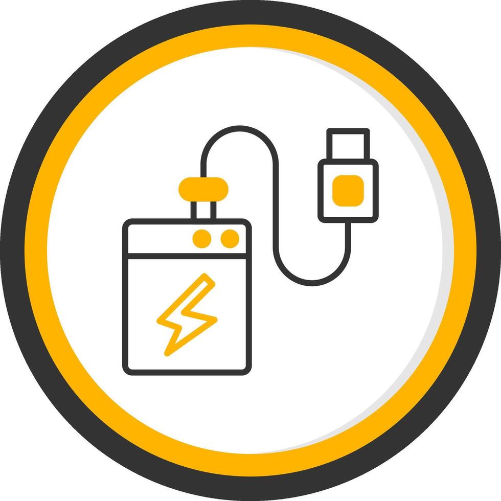 External Hard Drive Unit Line Two Color Circle vector