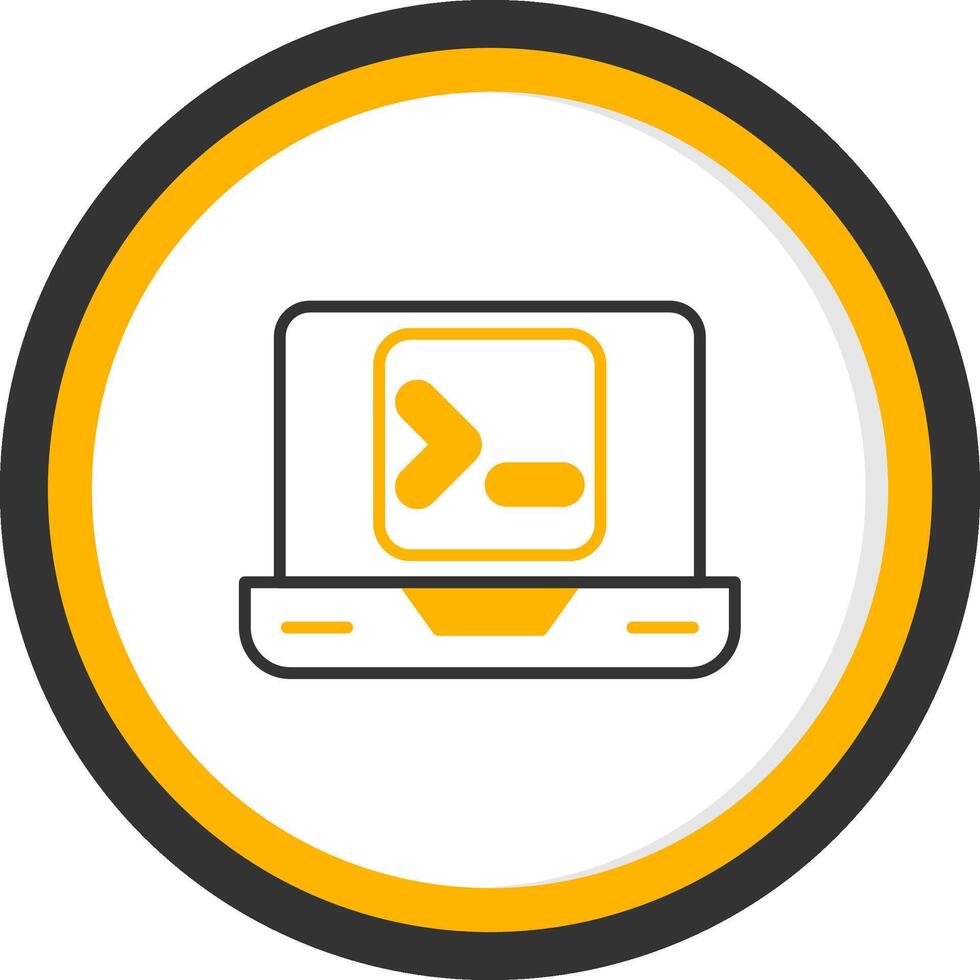 Terminal Command Console Line Two Color Circle vector